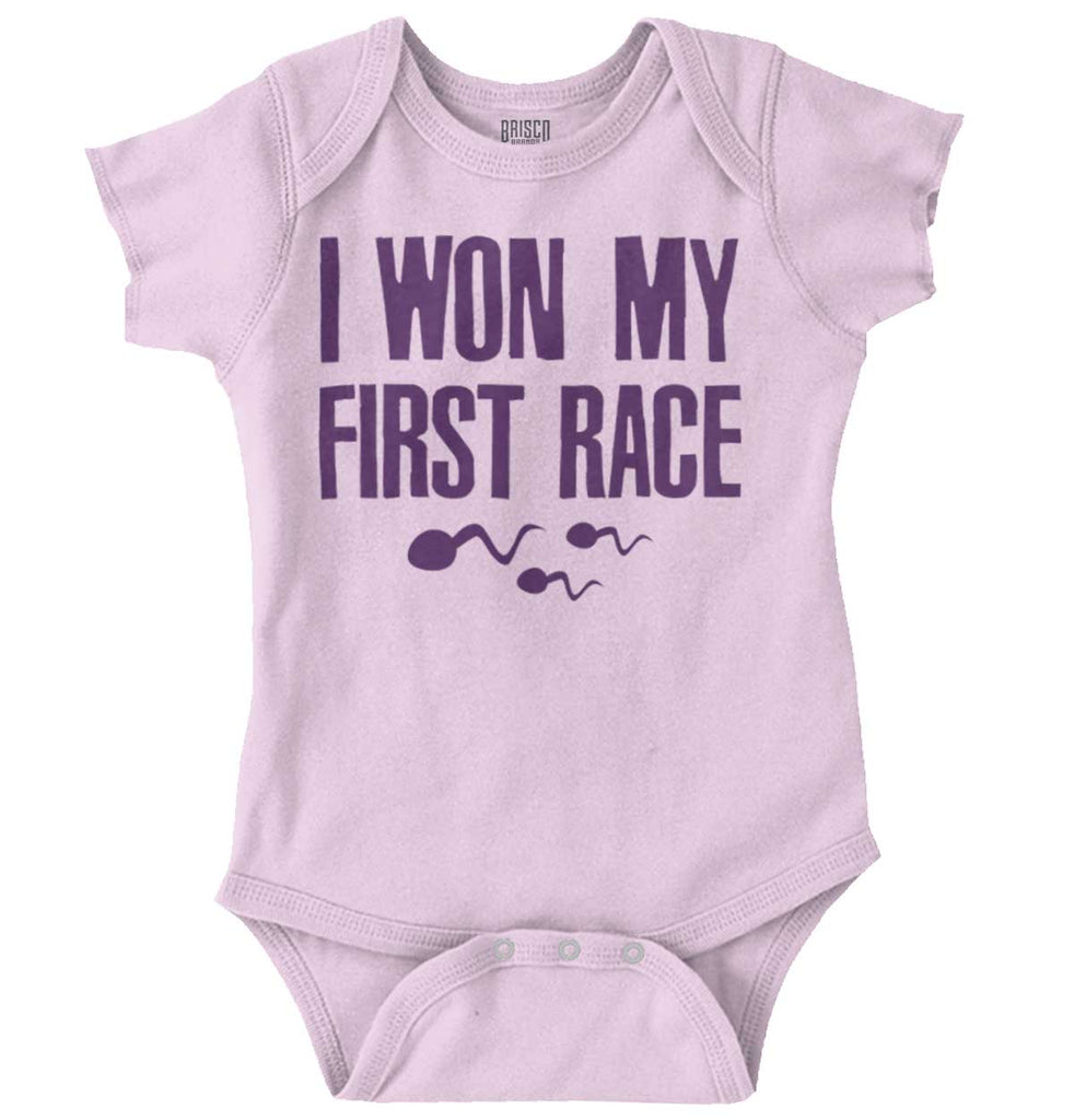 Won The Race Romper Bodysuit-Direct To Garment Print-Brisco Baby