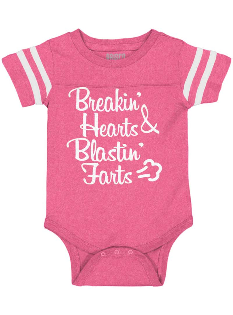 Blastin Farts Football Romper Bodysuit-Direct To Garment Print-Brisco Baby