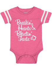 Blastin Farts Football Romper Bodysuit-Direct To Garment Print-Brisco Baby