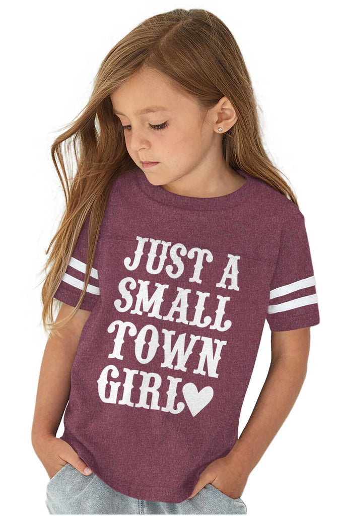 Small Town Girl Toddler Football Jersey Tee-Direct To Garment Print-Brisco Baby