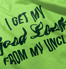 Good Looks From Uncle Romper Bodysuit-Direct To Garment Print-Brisco Baby
