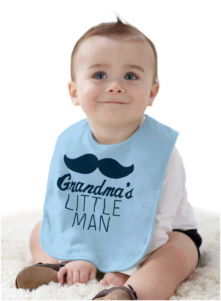 Grandma's Little Man Infant Baby Bib-Direct To Garment Print-Brisco Baby