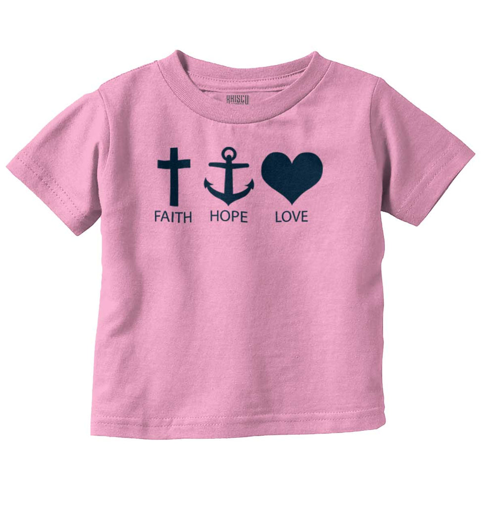 Faith Anchor Love Infant Toddler T Shirt-Direct To Garment Print-Brisco Baby