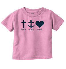 Faith Anchor Love Infant Toddler T Shirt-Direct To Garment Print-Brisco Baby