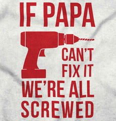 Papa Can't Fix We're Screwed Romper Bodysuit-Direct To Garment Print-Brisco Baby