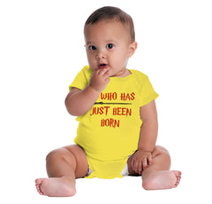 He Who Just Been Born Romper Bodysuit-Direct To Garment Print-Brisco Baby