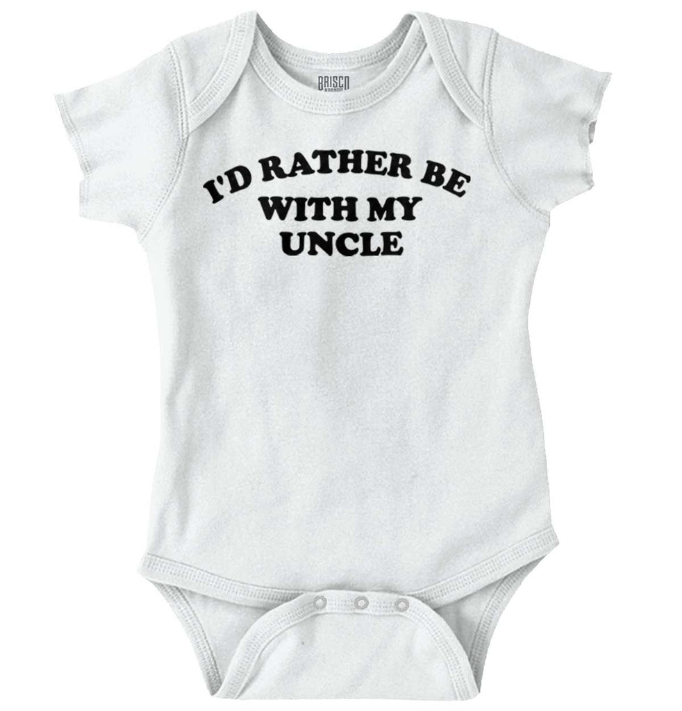 Rather Be With Uncle Romper Bodysuit-Direct To Garment Print-Brisco Baby
