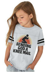 Sending God A Knee Mail Toddler Football Jersey Tee-Direct To Garment Print-Brisco Baby