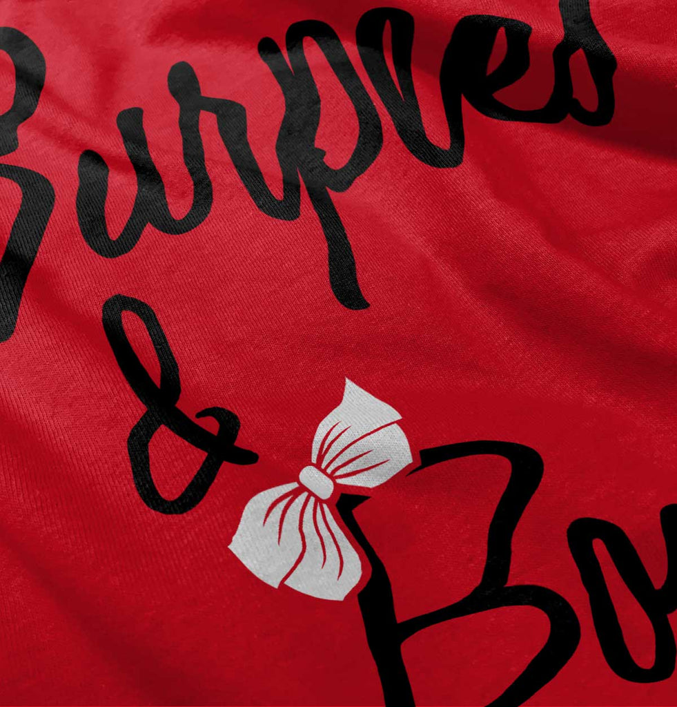 Burpees and Bows Ringer Romper Bodysuit-Direct To Garment Print-Brisco Baby