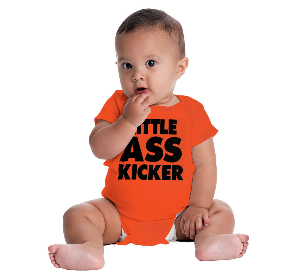 Little Ass Kicker Romper Bodysuit-Direct To Garment Print-Brisco Baby