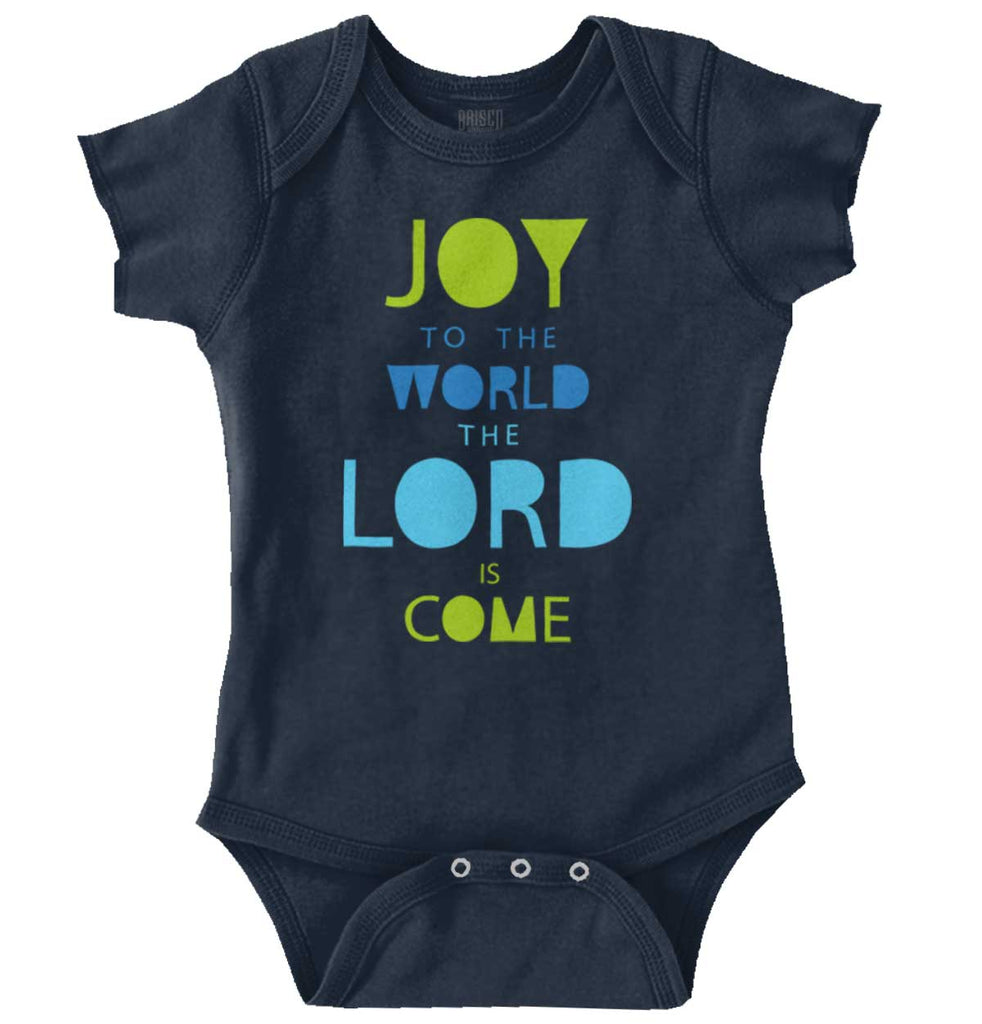 Joy To The World Romper Bodysuit-Direct To Garment Print-Brisco Baby