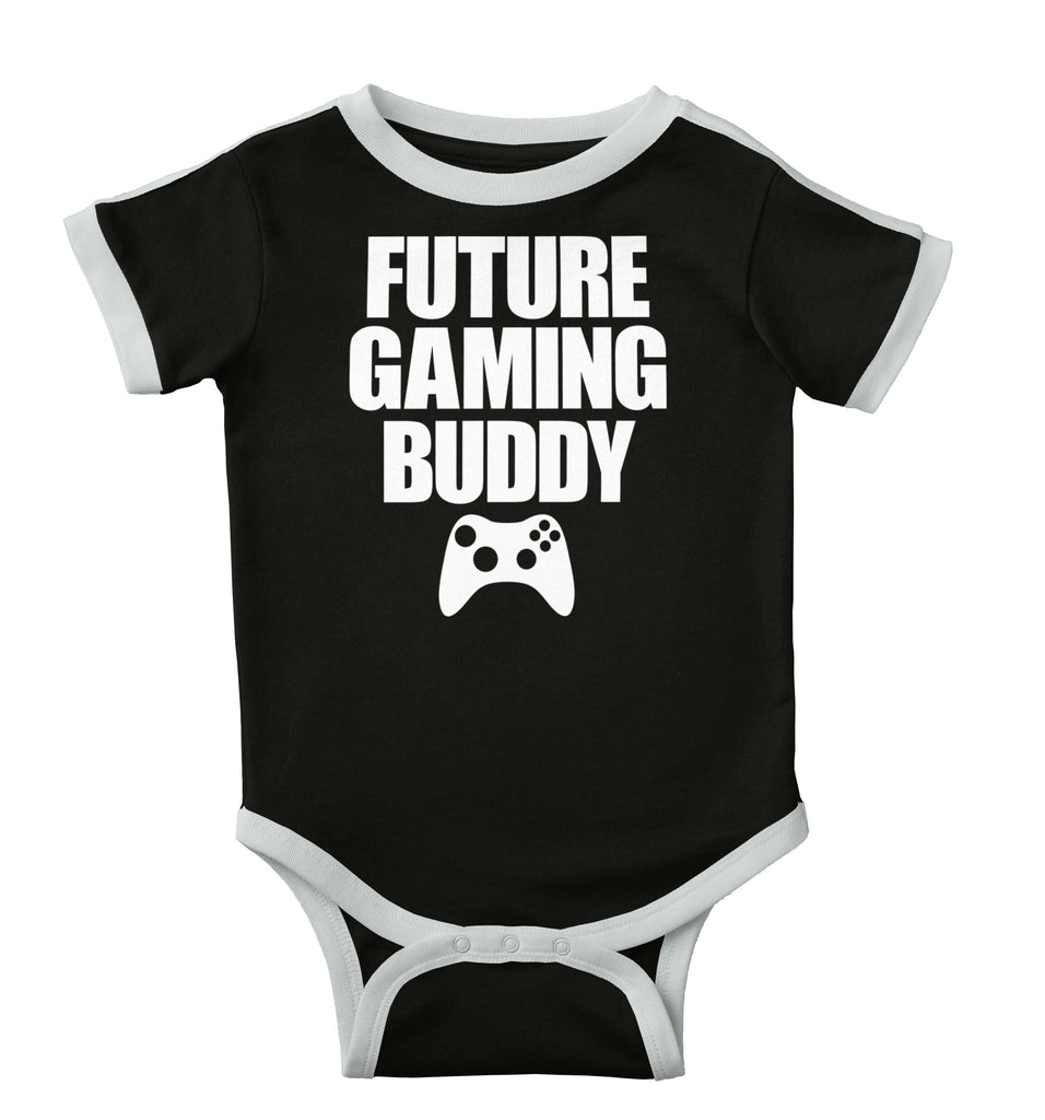Future Gaming Buddy Ringer Romper Bodysuit-Direct To Garment Print-Brisco Baby