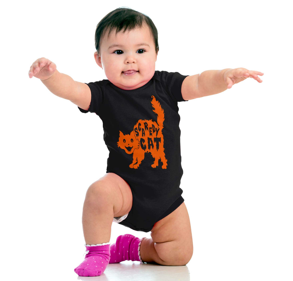 Scaredy Cat Romper Bodysuit-Direct To Garment Print-Brisco Baby
