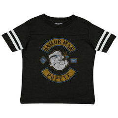 Popeye The Sailor Man Toddler Football Jersey Tee-Direct To Garment Print-Brisco Baby