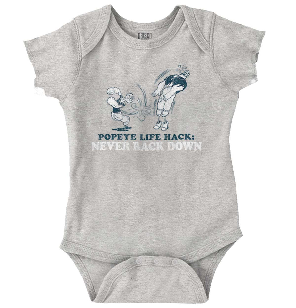 Never Back Down Romper Bodysuit-Direct To Garment Print-Brisco Baby