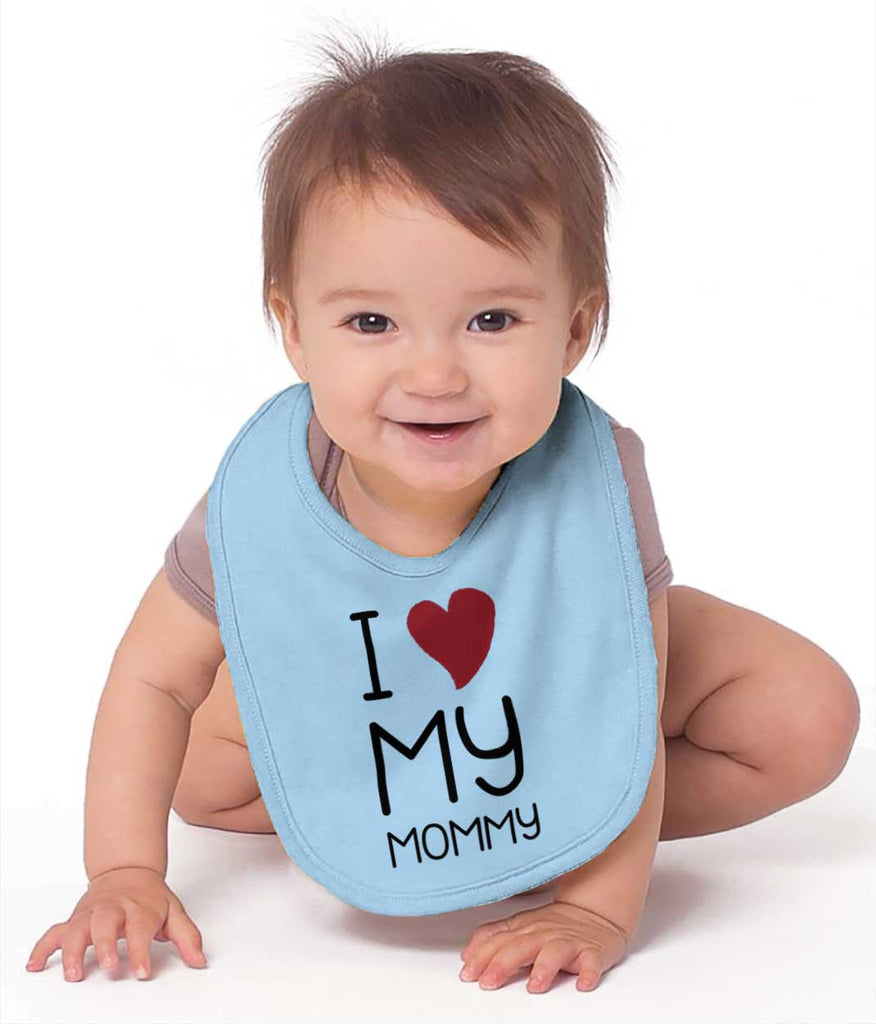 Love My Mommy Infant Baby Bib-Direct To Garment Print-Brisco Baby