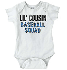 Lil Cousin Baseball Squad Romper Bodysuit-Direct To Garment Print-Brisco Baby