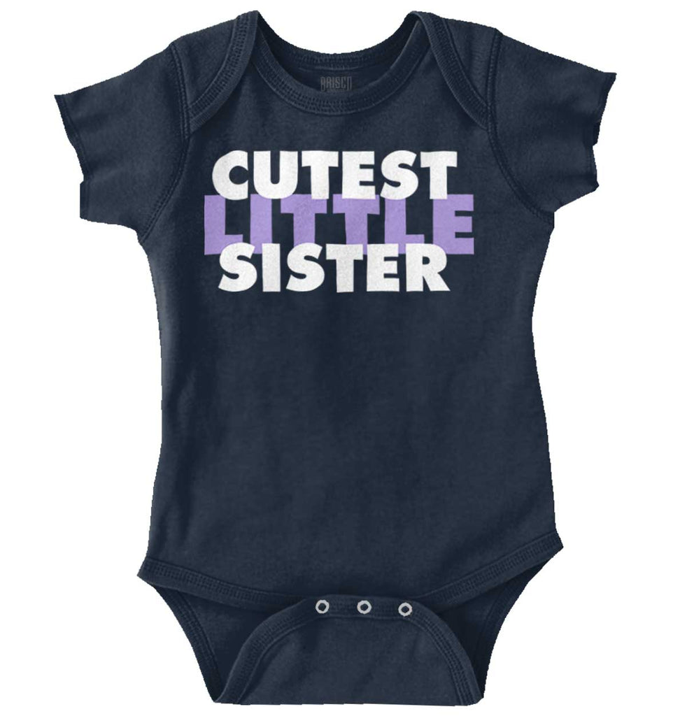 Cutest Little Sister Romper Bodysuit-Direct To Garment Print-Brisco Baby