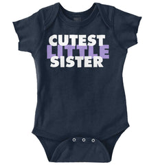 Cutest Little Sister Romper Bodysuit-Direct To Garment Print-Brisco Baby