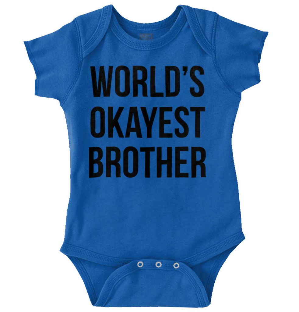 World's Okayest Brother Romper Bodysuit-Direct To Garment Print-Brisco Baby