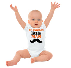 Grandmas Little Man Romper Bodysuit-Direct To Garment Print-Brisco Baby