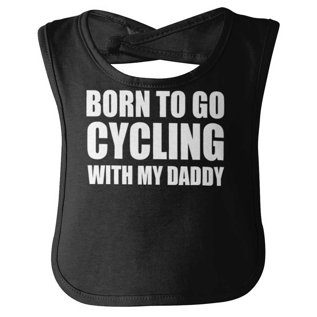 Cycling With Daddy Infant Baby Bib-Direct To Garment Print-Brisco Baby