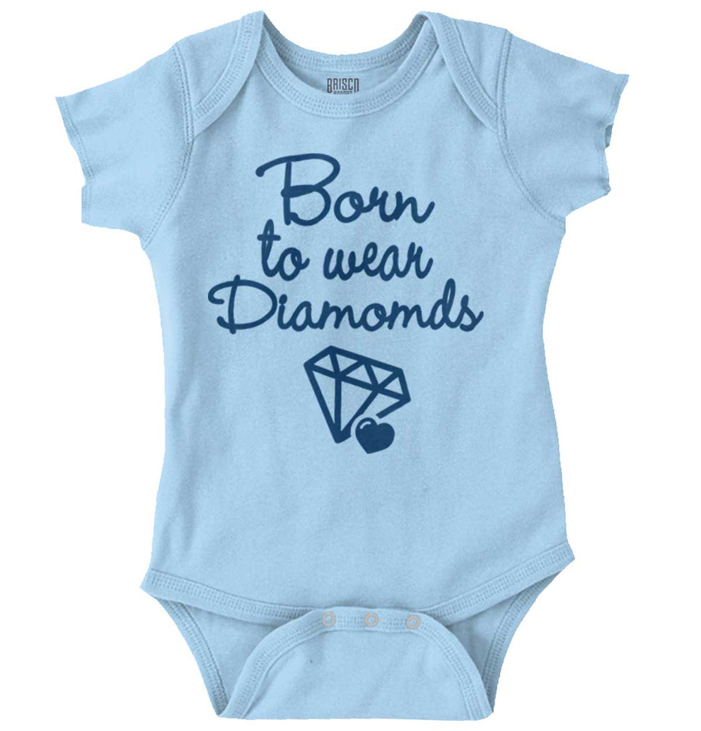 Born To Wear Diamond Romper Bodysuit-Direct To Garment Print-Brisco Baby
