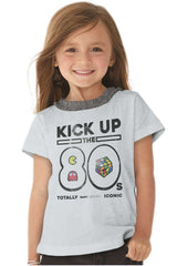 Kick Up The 80s Toddler Ruffled Trim T-Shirt-Direct To Garment Print-Brisco Baby