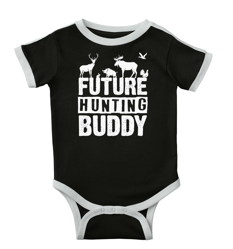 Future Deer Hunting Bud Ringer Romper Bodysuit-Direct To Garment Print-Brisco Baby