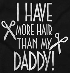 More Hair Than Daddy Romper Bodysuit-Direct To Garment Print-Brisco Baby