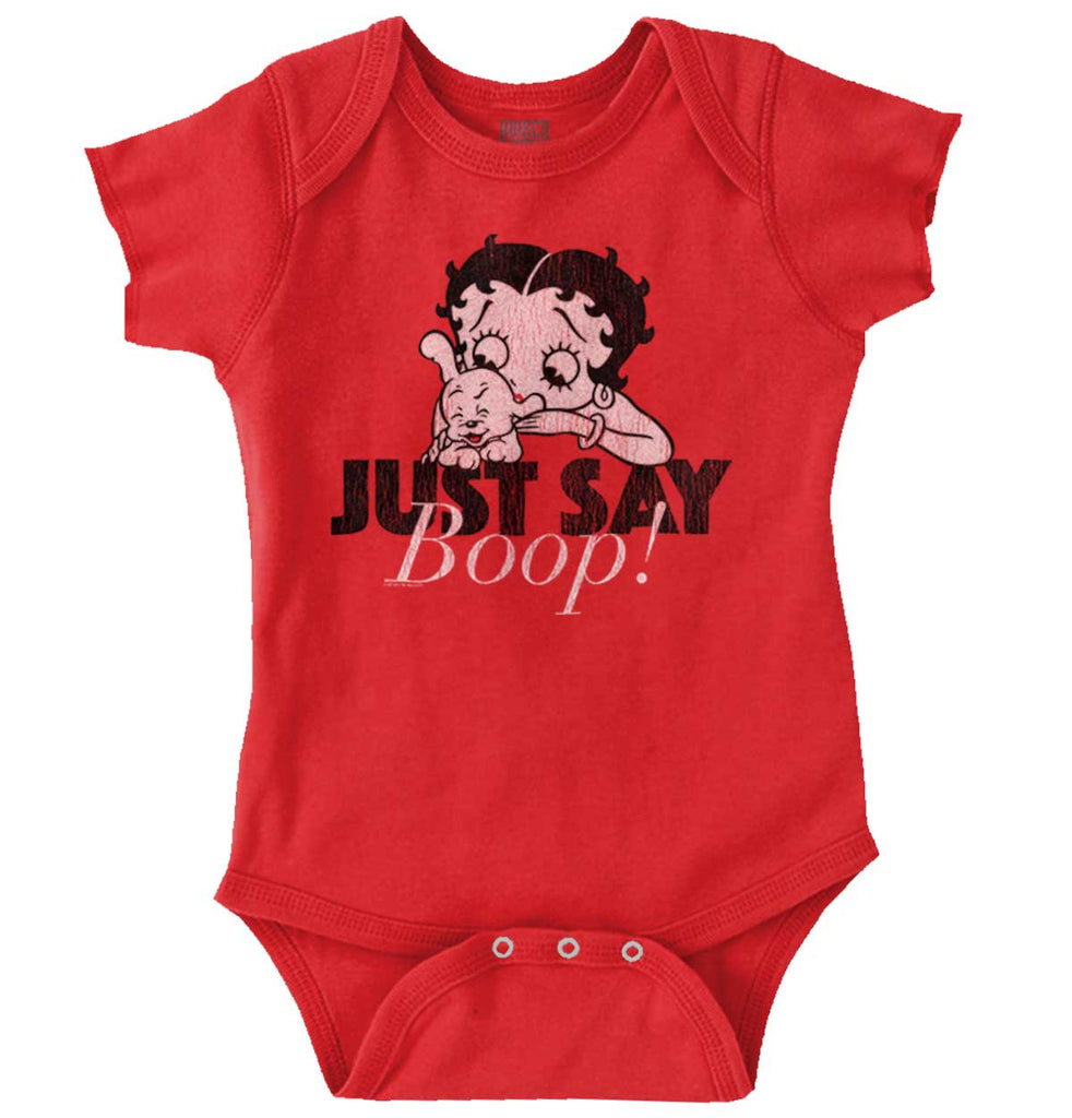 Just Say Boop Romper Bodysuit-Direct To Garment Print-Brisco Baby