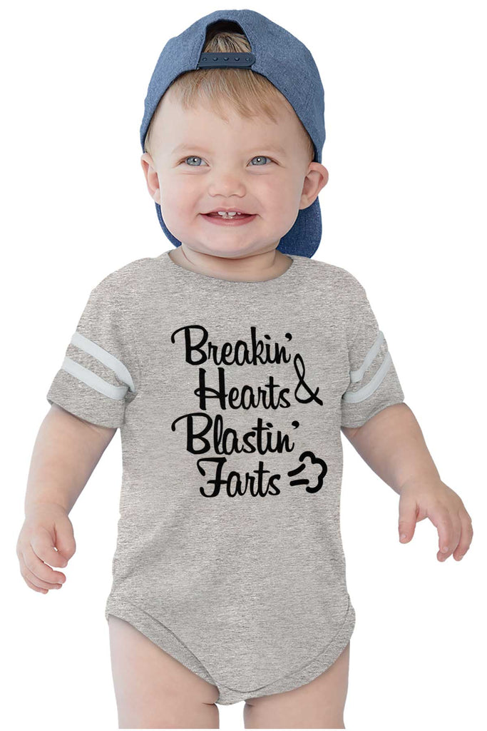 Blastin Farts Football Romper Bodysuit-Direct To Garment Print-Brisco Baby