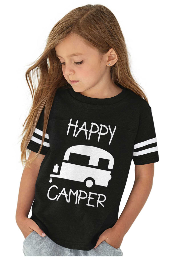 Happy Camper Toddler Football Jersey Tee-Direct To Garment Print-Brisco Baby