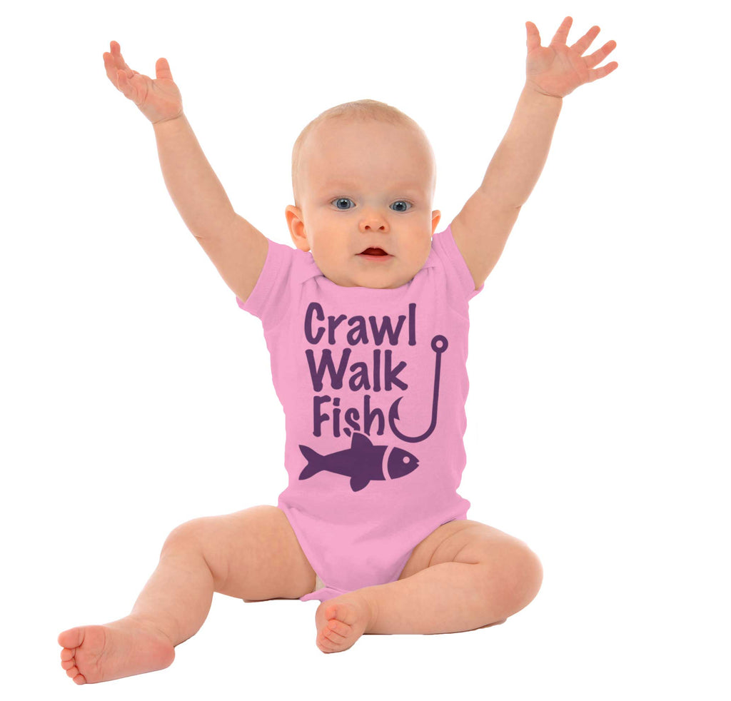 Crawl Walk Fish Romper Bodysuit-Direct To Garment Print-Brisco Baby