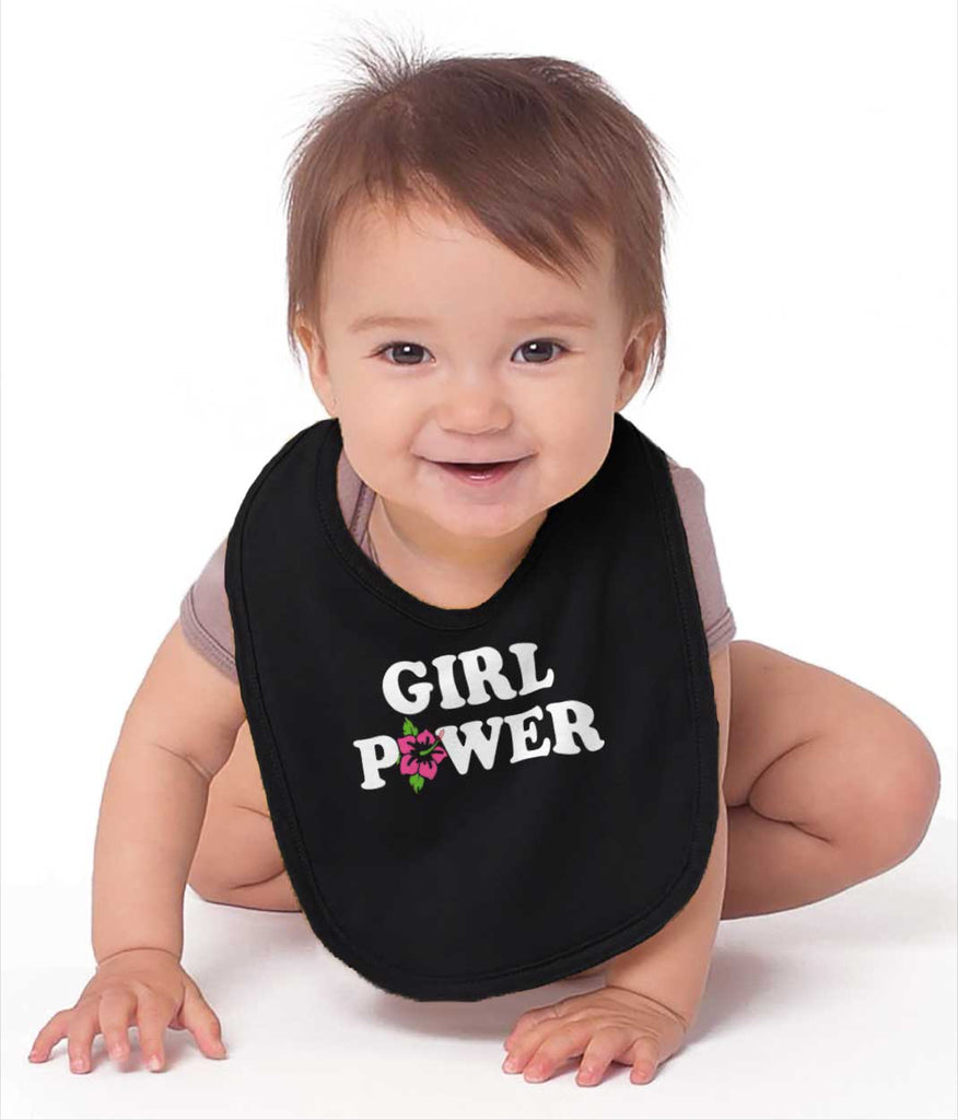 Girl Power Infant Baby Bib-Direct To Garment Print-Brisco Baby