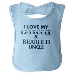 Love My Tattooed Bearded Uncle Infant Baby Bib-Direct To Garment Print-Brisco Baby