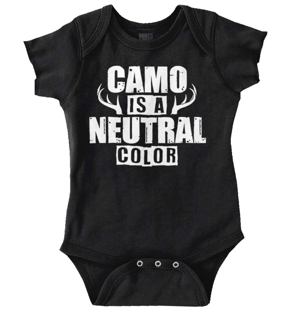 Camo Is A Neutral Color Romper Bodysuit-Direct To Garment Print-Brisco Baby
