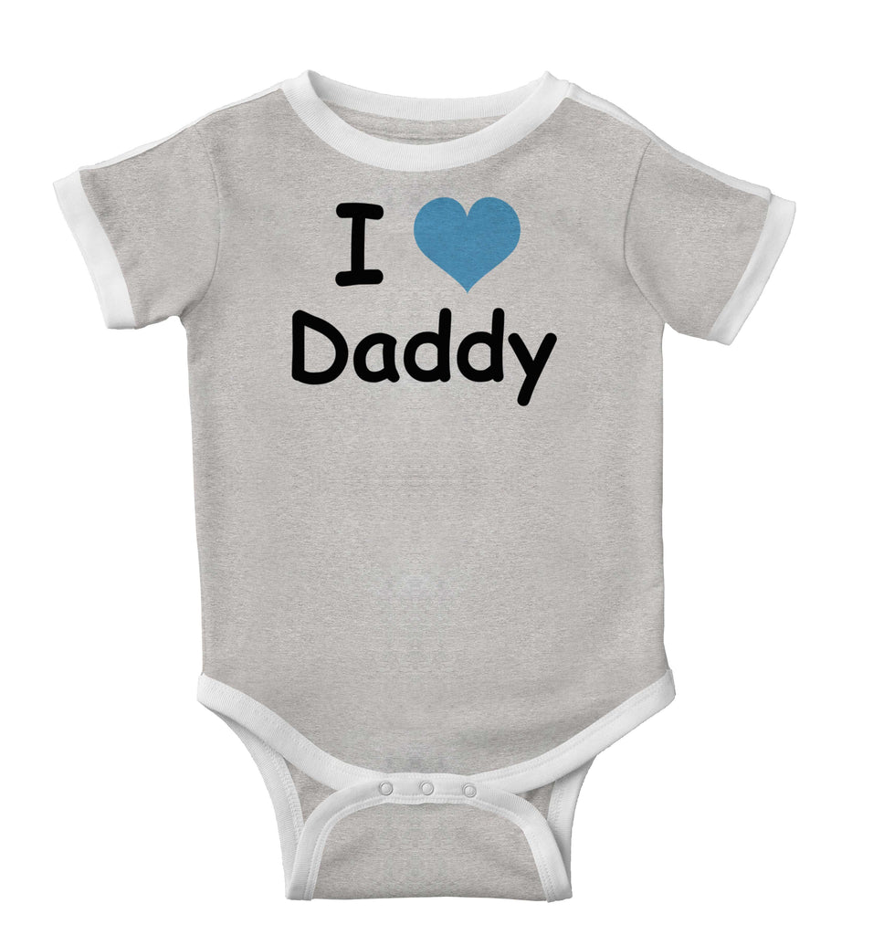 I Heart Daddy Ringer Romper Bodysuit-Direct To Garment Print-Brisco Baby