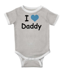 I Heart Daddy Ringer Romper Bodysuit-Direct To Garment Print-Brisco Baby