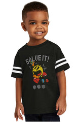 Solve It Pac-Man Toddler Football Jersey Tee-Direct To Garment Print-Brisco Baby