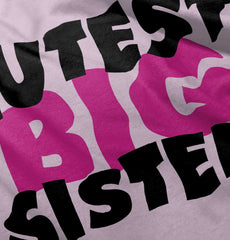 Cutest Big Sister Infant Baby Bib-Direct To Garment Print-Brisco Baby