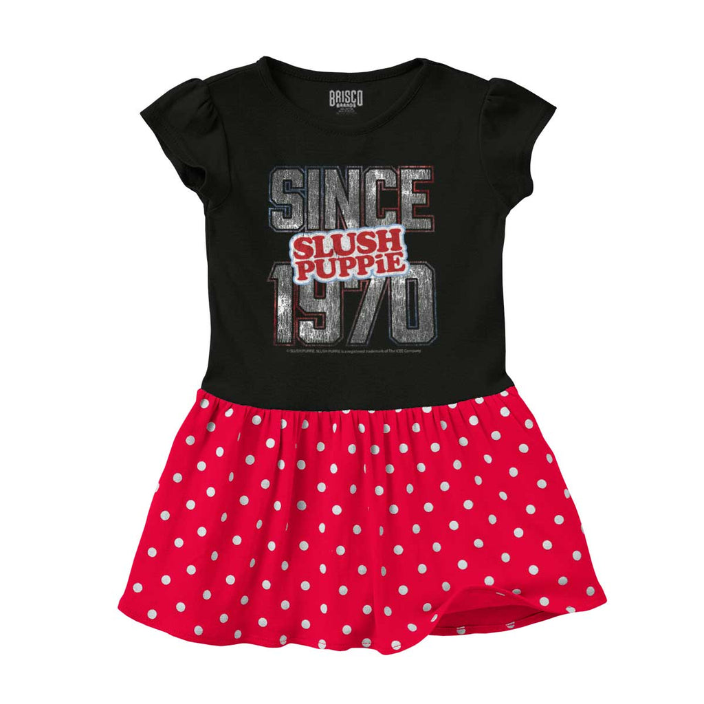 Since 1970 Baby Polka Dot Skirt Dress-Direct To Garment Print-Brisco Baby