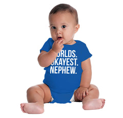 Worlds Okayest Nephew Romper Bodysuit-Direct To Garment Print-Brisco Baby