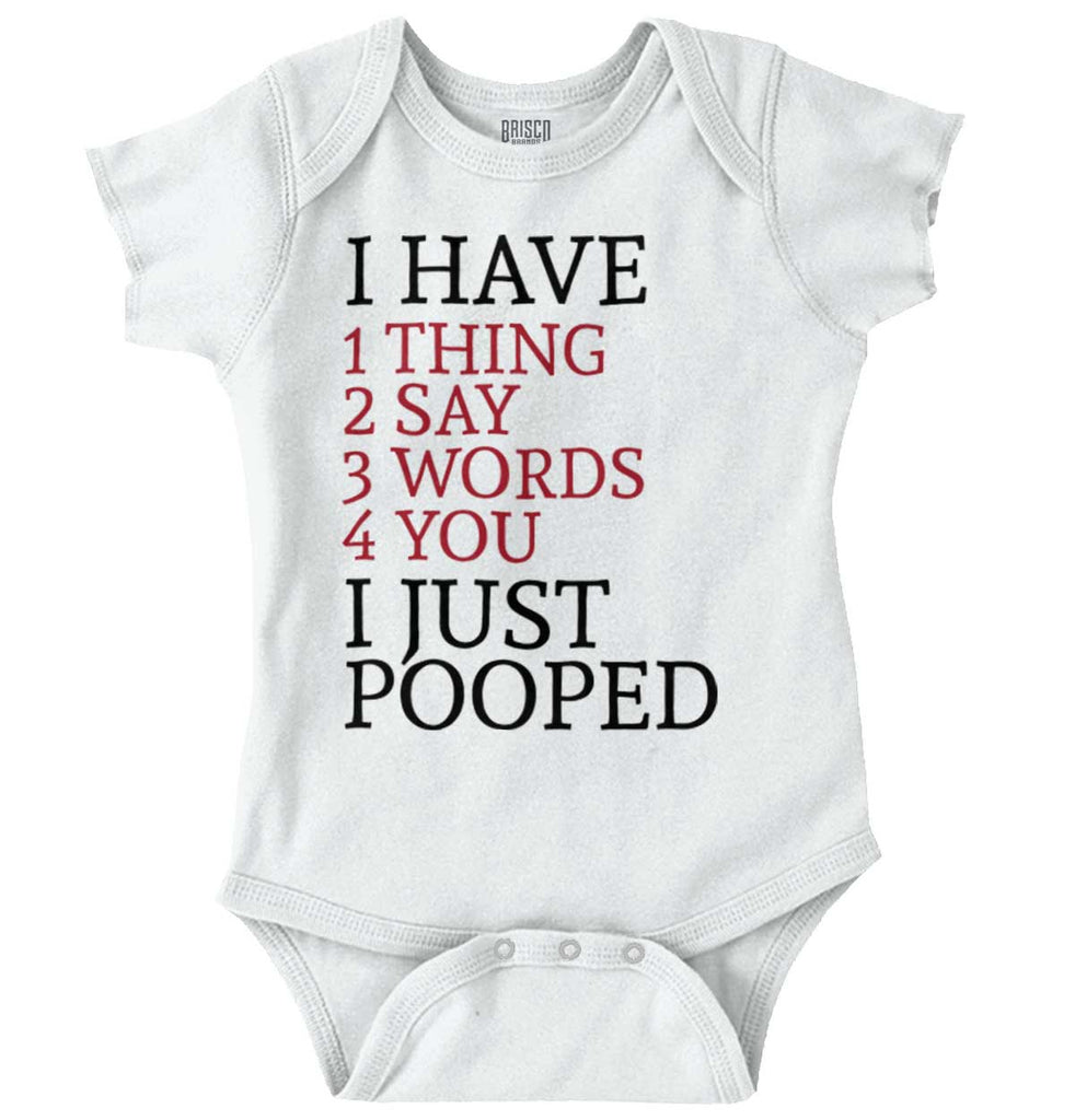 I Just Pooped Romper Bodysuit-Direct To Garment Print-Brisco Baby