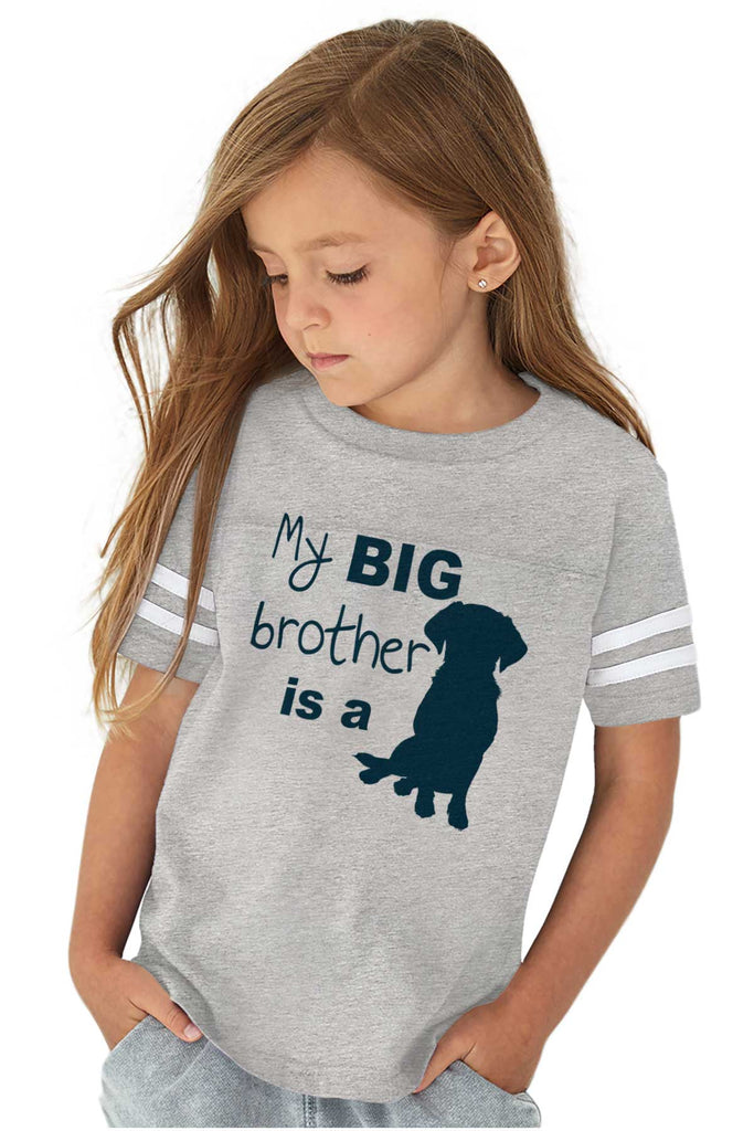 Brother is a Dog Toddler Football Jersey Tee-Direct To Garment Print-Brisco Baby
