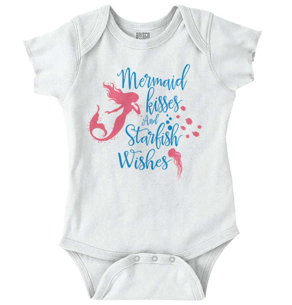 Mermaid Kisses Romper Bodysuit-Direct To Garment Print-Brisco Baby