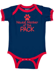Member of the Pack Baby Ruffled Trim Romper-Direct To Garment Print-Brisco Baby