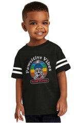 Pawsitive Vibes Toddler Football Jersey Tee-Direct To Garment Print-Brisco Baby