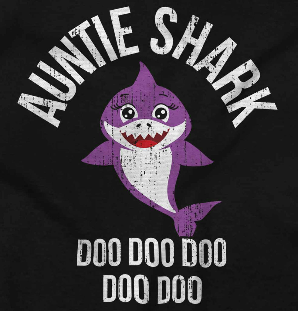 Cartoon Auntie Shark Youth T Shirt-Direct To Garment Print-Brisco Baby