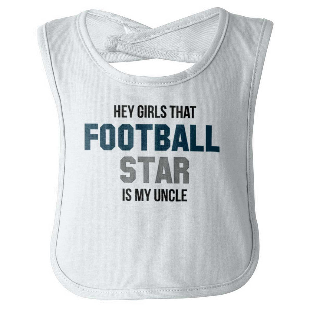 Football Star Uncle Infant Baby Bib-Direct To Garment Print-Brisco Baby